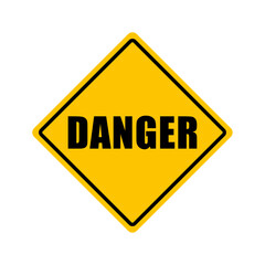 DANGER yellow warning sign with bold black text Ideal for safety alerts, hazard identification, construction sites, workplace safety, and risk prevention signage.