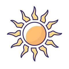Sun Vector icon which can easily modify or edit