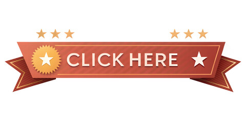Click Here Banner: A rustic banner featuring the phrase CLICK HERE, adorned with stars and a seal, beckoning viewers with a call to action. 