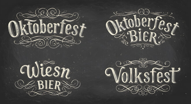 Chalkboard design with Oktoberfest German beer festival lettering