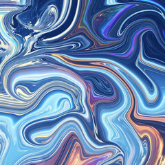 Fluid blue and white swirl abstract art with touches of pink and purple, creating cosmic liquid textures and modern flowing design.