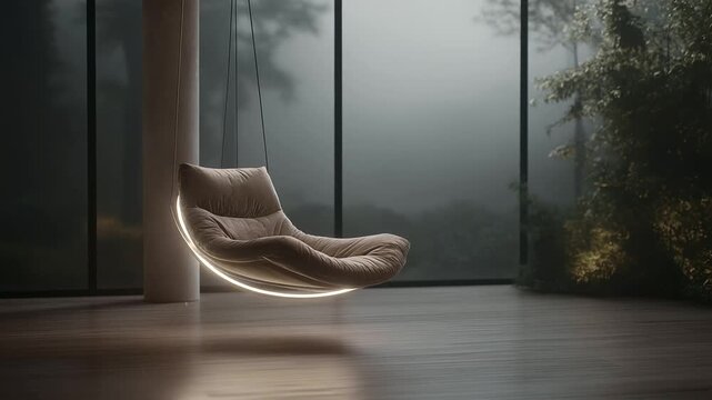 Suspended anti-gravity seat with light loop and cooldown indicator