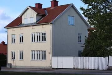 Sweden. Streets and houses in the city of Västervik in Sweden. Kalmar County.  © Andrii