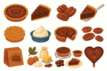 Delicious Pecan Pie and Dessert Collection Sweet Treats Baking Ingredients