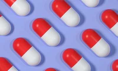 3D rendering of red capsule