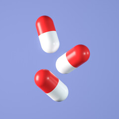 3D rendering of red capsule