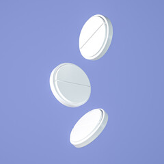 3D rendering of white pills