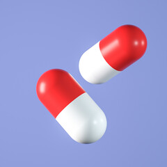 3D rendering of red capsule