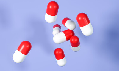 3D rendering of red capsule