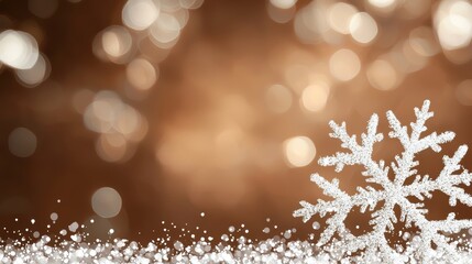 Snowflake Bokeh Backgrounds Warm toned bokeh background with shimmering snowflake bokeh, suitable for holiday themed visuals
