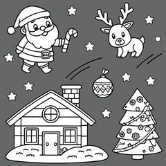 Winter Christmas composition in paper cut style .Merry Christmas text Calligraphic Lettering Vector illustration. Merry Christmas card. Winter holiday theme. Happy New Year. Christmas cartoon.