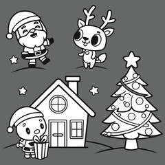 Winter Christmas composition in paper cut style .Merry Christmas text Calligraphic Lettering Vector illustration. Merry Christmas card. Winter holiday theme. Happy New Year. Christmas cartoon.