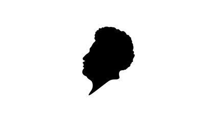 Alexandre Dumas portrait, black isolated silhouette