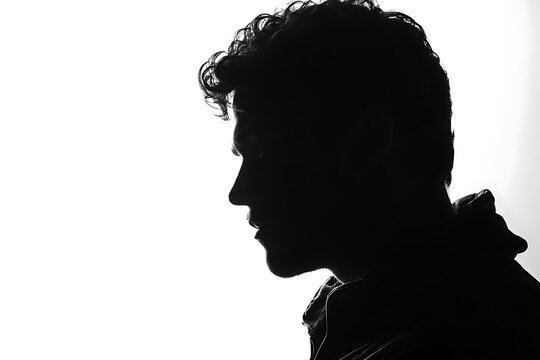 intriguing fellow form on colorless foundation secretive human obscure frame stern appearance ideal for profile shots digital avatars silhouette fitting for numerous ideas
