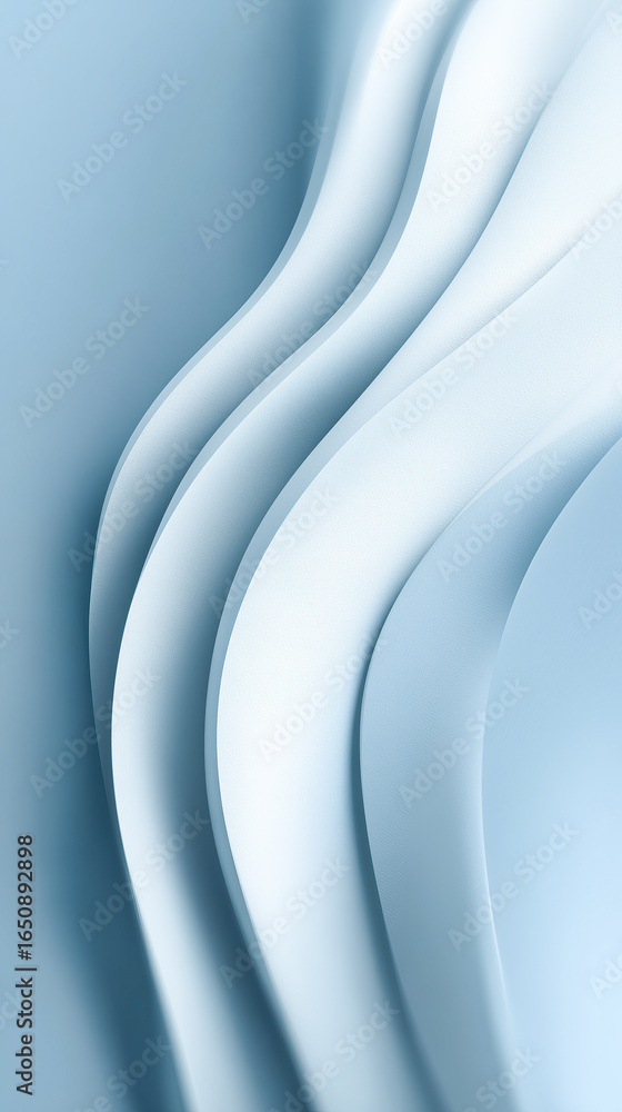 Poster blue and white image of a fabric with a wave pattern. the image has a calm and serene mood, with the