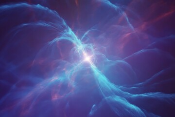 Stunning cosmic nebula glows with vibrant turquoise and deep purple hues, captivating interstellar wonder.
