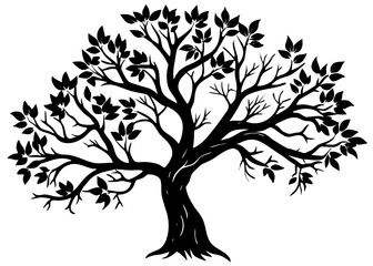 Obraz premium Tree Branch Silhouette Vector Art