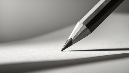 Close-up of a sharpened pencil tip writing on paper, capturing fine details and textures.