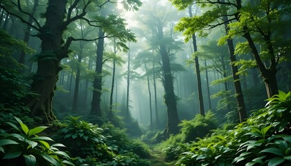 Obraz premium Green Forest Environment Transparency