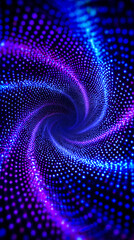 Obraz premium Spiral of dots in purple and blue. The dots are arranged in a way that creates a sense of movement and depth. The colors are vibrant and eye-catching, making the image feel dynamic and energetic