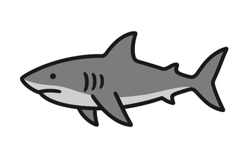 Naklejka premium Grey Shark Icon (Vector)
