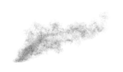 High-quality illustration of a realistic black smoke cloud with soft diffusion and organic flow, isolated on transparent background. Ideal for effects, fog, smog, magic, and cinematic scenes.