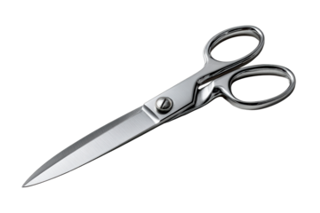 Sharp scissors on a transparent background