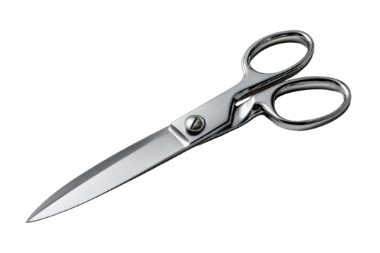 Sharp scissors on a transparent background