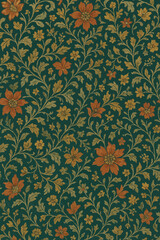 Vintage Floral Seamless Pattern with Elegant Botanical Flowers and Ornamental Leaves for Textile and Wallpaper Design