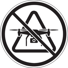 Vector art of no drone flying allowed sign isolated on white background