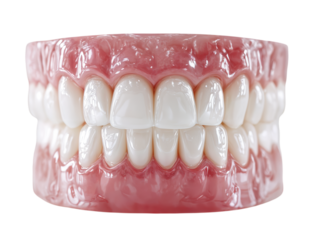 Full Arch Implant Supported Fixed Hybrid Prosthesis Teeth Model Isolated on White Background