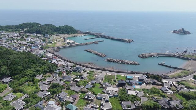 和歌山県美浜町三尾の空撮 Aerial View of Mio District, Mihama Town, Wakayama Prefecture, Japan
