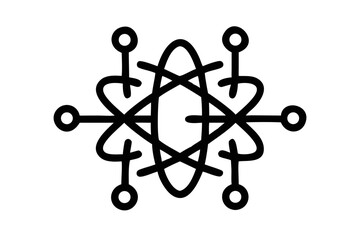 Geometric abstract network pattern with interconnected nodes on black background connection