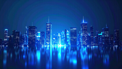 Obraz premium 未来的な都市の幻想的スカイライン