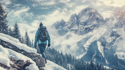 snow covered mountains