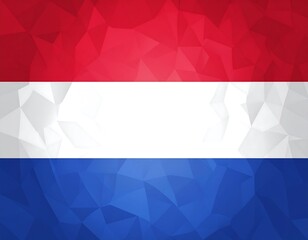 Fototapeta premium Geometric Netherlands flag illustration with a triangular design background