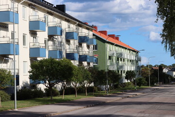 Sweden. Streets and houses in the city of Västervik in Sweden. Kalmar County.  © Andrii