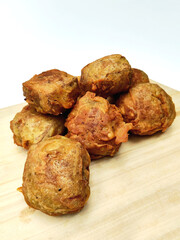 Close-up of a Pile of Crispy Fried Gehu