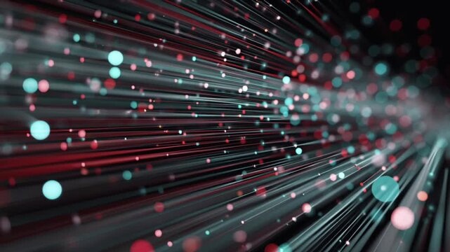 Secure data stream tunnel with glowing light symbolizing cybersecurity, encryption and protected digital flow