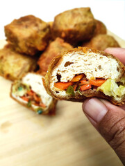 Golden Fried Tofu Puffs, a Popular Street Food