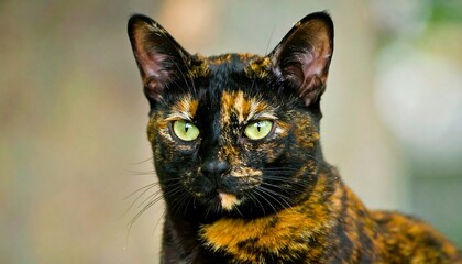 Close-up of a cat with unique markings
