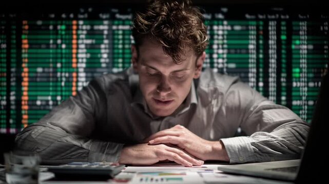 Professional analyzing complex holographic Excel data interface with advanced technology