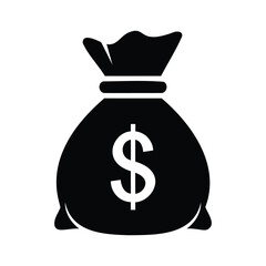 Money bag icon vector illustration symbol of wealth and financial success concept