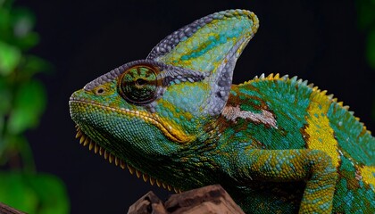 Obraz premium Close-up of a colorful chameleon