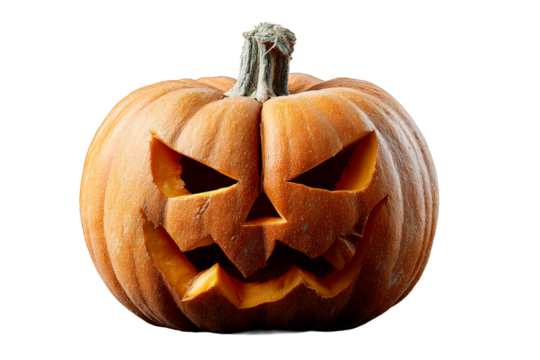 Classic Halloween pumpkin with eerie expression