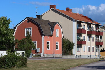 Sweden. Streets and houses in the city of Västervik in Sweden. Kalmar County.  © Andrii