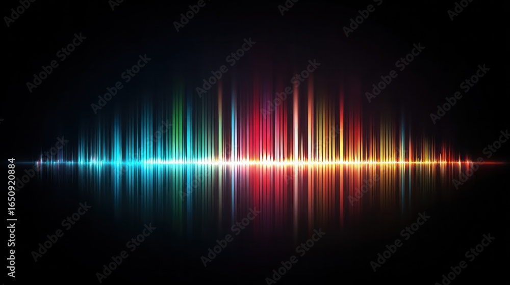 Aufkleber spectacular spectrum of sound: a vibrant and dynamic sound wave pulsates with an array of brilliant 