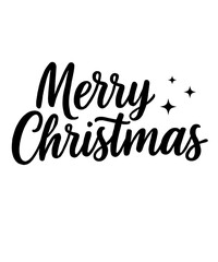 Obraz premium The festive phrase Merry Christmas elegantly scripted with a touch of whimsy. The message is simple, festive and perfect for holiday greetings. vector illustration