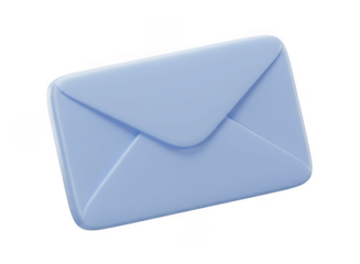 Pale blue envelope isolated on transparent background