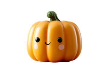 Cute smiling pumpkin with a friendly face